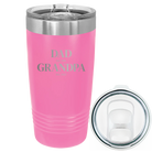 Laser etched pink 20 oz vacuum insulated tumbler with 'Parent to Grandparent' design