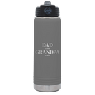 Laser etched dark gray 20 oz vacuum insulated water bottle with 'Parent to Grandparent' design