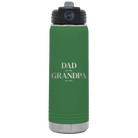 Laser etched green 20 oz vacuum insulated water bottle with 'Parent to Grandparent' design