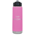 Laser etched light purple 20 oz vacuum insulated water bottle with 'Parent to Grandparent' design