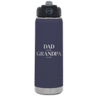Laser etched navy 20 oz vacuum insulated water bottle with 'Parent to Grandparent' design