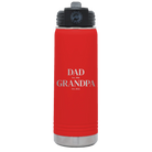 Laser etched red 20 oz vacuum insulated water bottle with 'Parent to Grandparent' design