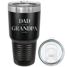 Laser etched black 30 oz vacuum insulated tumbler with 'Parent to Grandparent' design