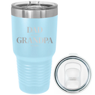 Laser etched light blue 30 oz vacuum insulated tumbler with 'Parent to Grandparent' design