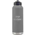 Laser etched dark gray 32 oz vacuum insulated water bottle with 'Parent to Grandparent' design