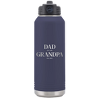 Laser etched navy 32 oz vacuum insulated water bottle with 'Parent to Grandparent' design