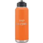Laser etched orange 32 oz vacuum insulated water bottle with 'Parent to Grandparent' design