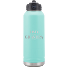 Laser etched teal 32 oz vacuum insulated water bottle with 'Parent to Grandparent' design