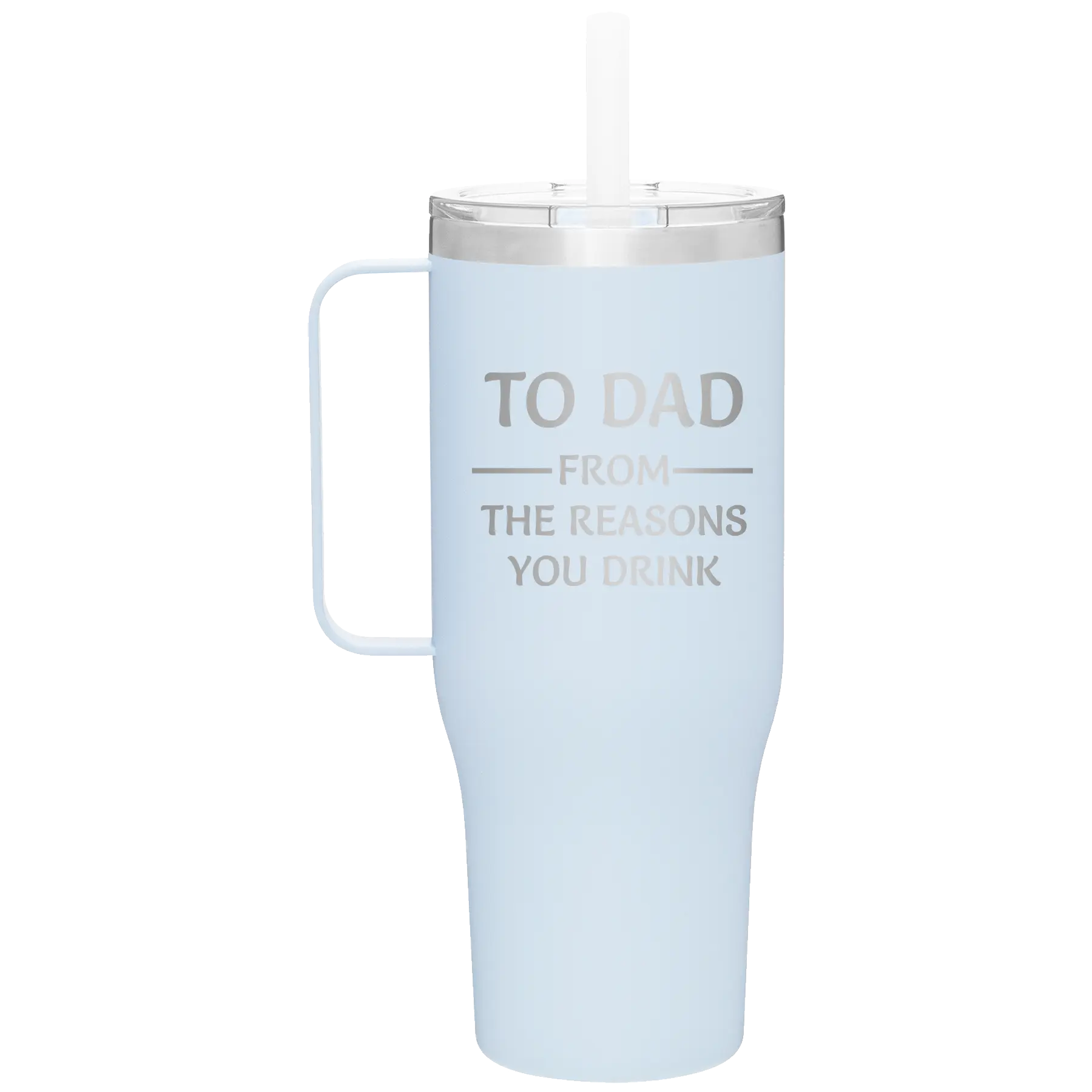 Personalized landfall 40 oz vacuum insulated tumbler mug with 'Reasons You Drink' design