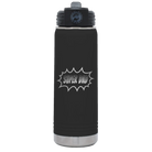 Laser etched black 20 oz vacuum insulated water bottle with 'Super Dad' design