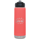 Laser etched coral 20 oz vacuum insulated water bottle with 'Super Dad' design