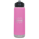 Laser etched light purple 20 oz vacuum insulated water bottle with 'Super Dad' design