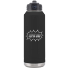 Laser etched black 32 oz vacuum insulated water bottle with 'Super Dad' design
