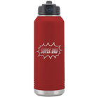 Laser etched maroon 32 oz vacuum insulated water bottle with 'Super Dad' design