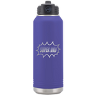 Laser etched purple 32 oz vacuum insulated water bottle with 'Super Dad' design
