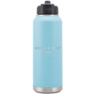 Laser etched light blue 32 oz vacuum insulated water bottle with 'Worlds Best' design