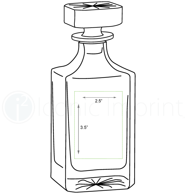Square Glass Decanter Imprint Area