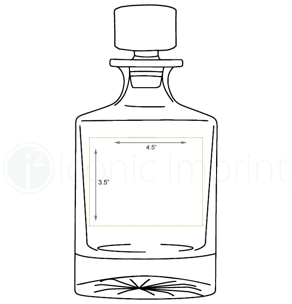 Round Glass Decanter Imprint Area