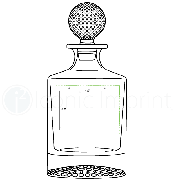 Round Golf Decanter Imprint Area