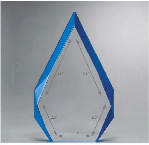 a6749 flame series clear freestanding acrylic award 5-x-8 imprint area