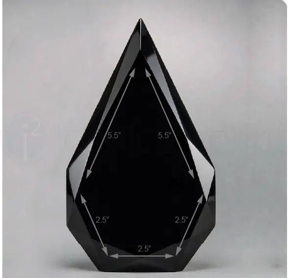 a6755 flame series freestanding acrylic award with black imprint area