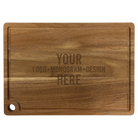 Personalized 13.75" x 9.75" Acacia Cutting Board with Drip Ring, laser etched with logo, monogram, or design