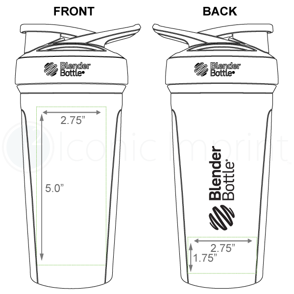 Blender Bottle Strada 24 oz Shaker Bottle Imprint Area