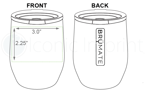 Brumate Uncorkd 14 oz Wine Cup Imprint Area