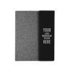 Personalized 7 x 9 canvas and leatherette portfolio with black leatherette panel, custom laser engraved with logo, monogram, or design.