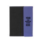 Personalized 7 x 9 canvas and leatherette portfolio with purple leatherette panel, custom laser engraved with logo, monogram, or design.