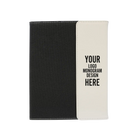 Personalized 7 x 9 canvas and leatherette portfolio with white leatherette panel, custom laser engraved with logo, monogram, or design.
