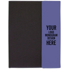 Personalized 9.5 x 12 canvas and leatherette portfolio with purple leatherette panel, custom laser engraved with logo, monogram, or design.