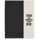 Personalized 9.5 x 12 canvas and leatherette portfolio with white leatherette panel, custom laser engraved with logo, monogram, or design.