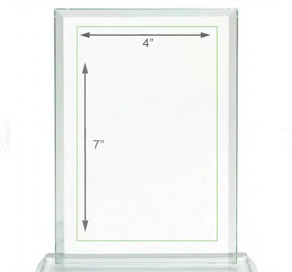 cgs33 rectangle clear glass award 8-inch imprint area