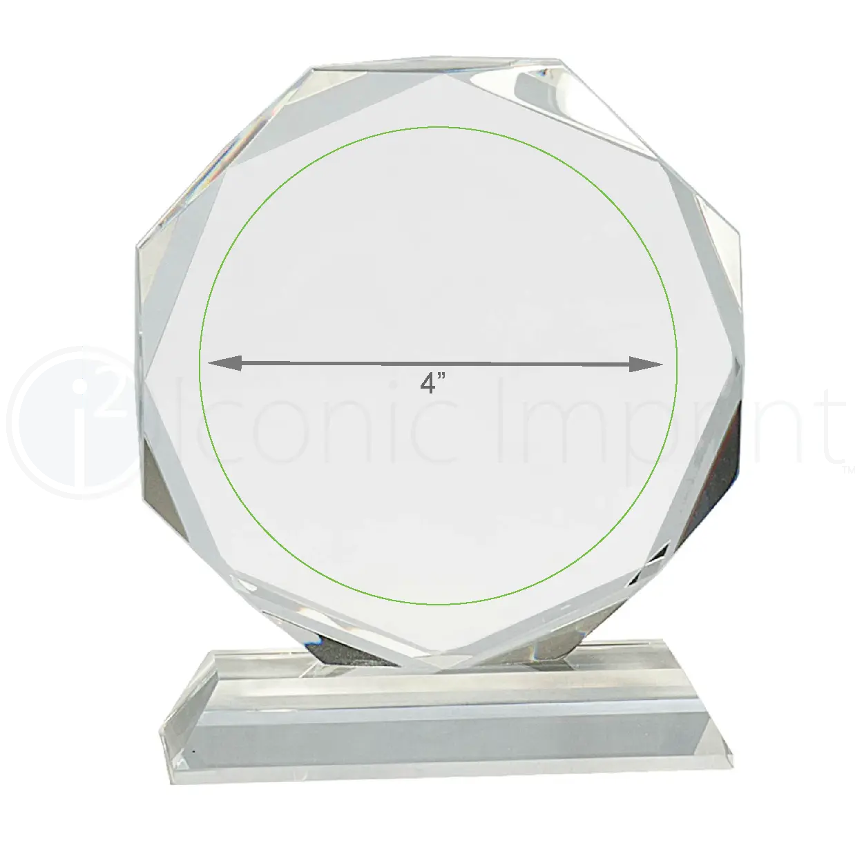 crystal octagon award 6 inch imprint area