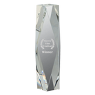 Laser etched 10 inch crystal tower award personalized for your award event.