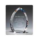 Etched crystal award with jeweled edge and prism-effect. Customized for your event, recognition, or employee.
