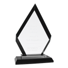 Custom diamond black regal glass award. Laser etched for your recognition event.