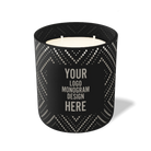 Customized black, dotted diamond pattern Wild Journey 12 oz Studio luxury candle with laser etched logo or design
