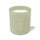 Customized meadow, dotted diamond pattern Wild Journey 12 oz Studio luxury candle with laser etched logo or design