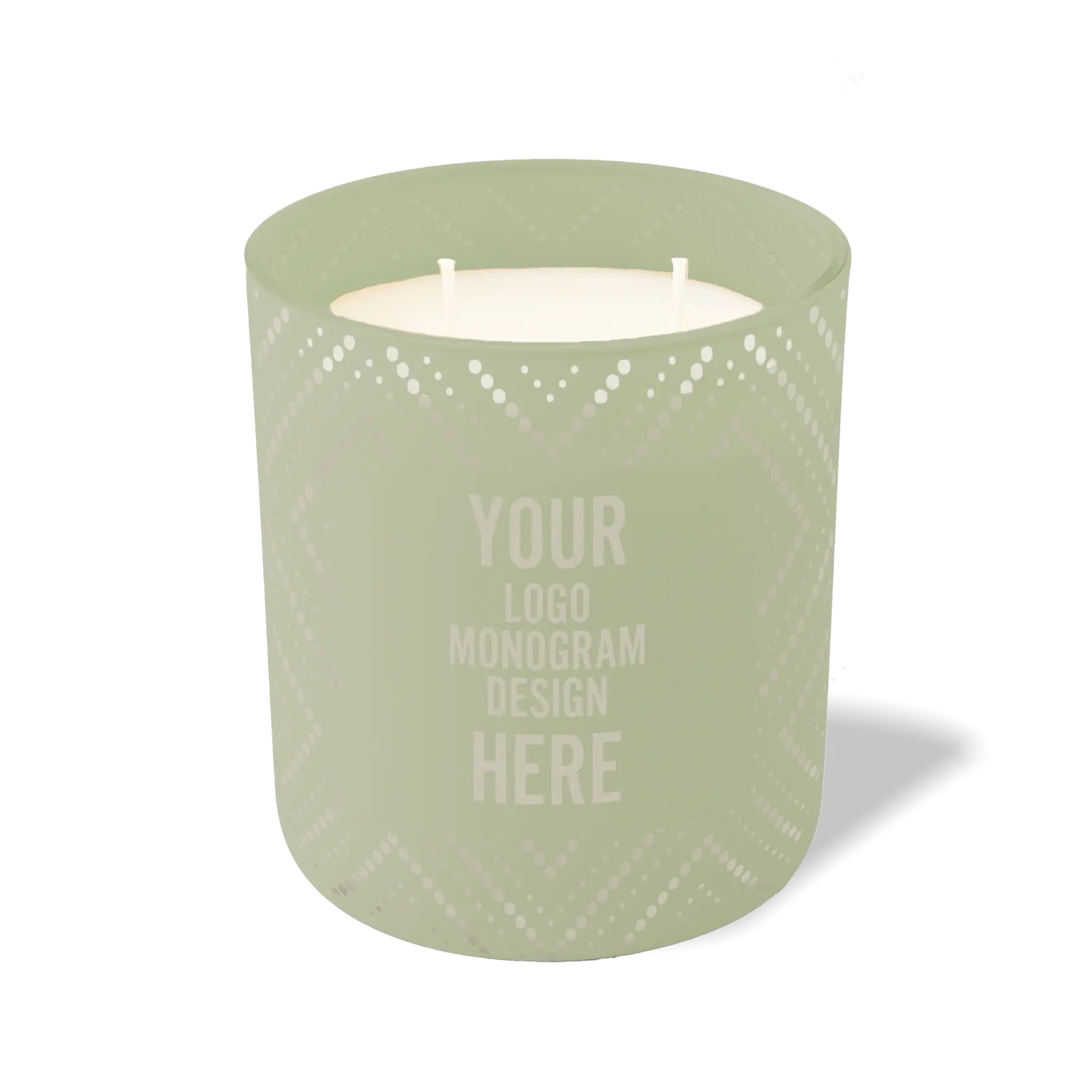 Customized meadow, dotted diamond pattern Wild Journey 12 oz Studio luxury candle with laser etched logo or design