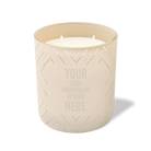 Customized sand, dotted diamond pattern Wild Journey 12 oz Studio luxury candle with laser etched logo or design