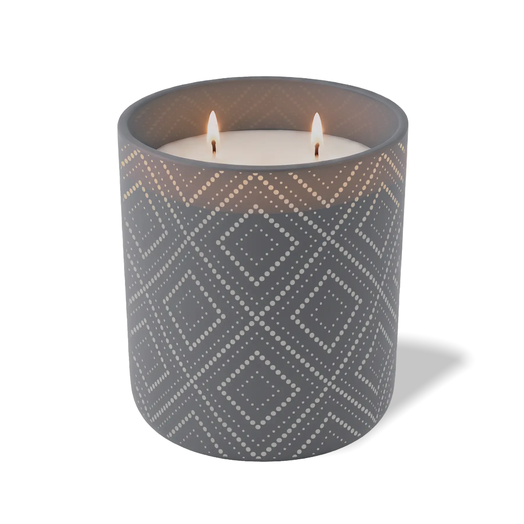 Customized graphite, dotted diamond pattern Wild Journey 12 oz Studio luxury candle with laser etched logo or design