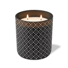 Customized black, bursts pattern Wild Journey 12 oz Studio luxury candle with laser etched logo or design