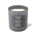 Customized graphite, bursts pattern Wild Journey 12 oz Studio luxury candle with laser etched logo or design