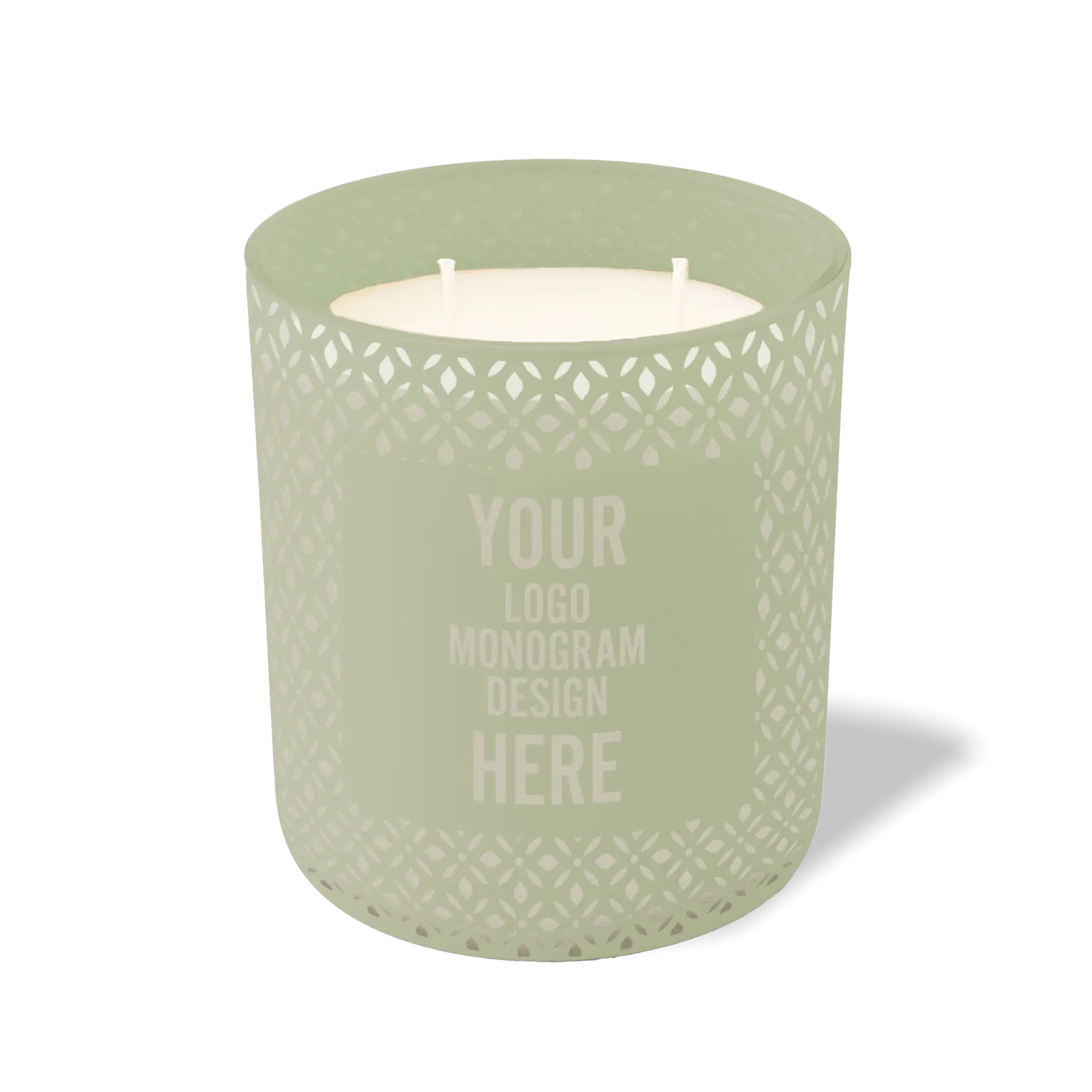 Customized meadow, bursts pattern Wild Journey 12 oz Studio luxury candle with laser etched logo or design