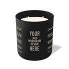 Customized black, grouped stripes pattern Wild Journey 12 oz Studio luxury candle with laser etched logo or design