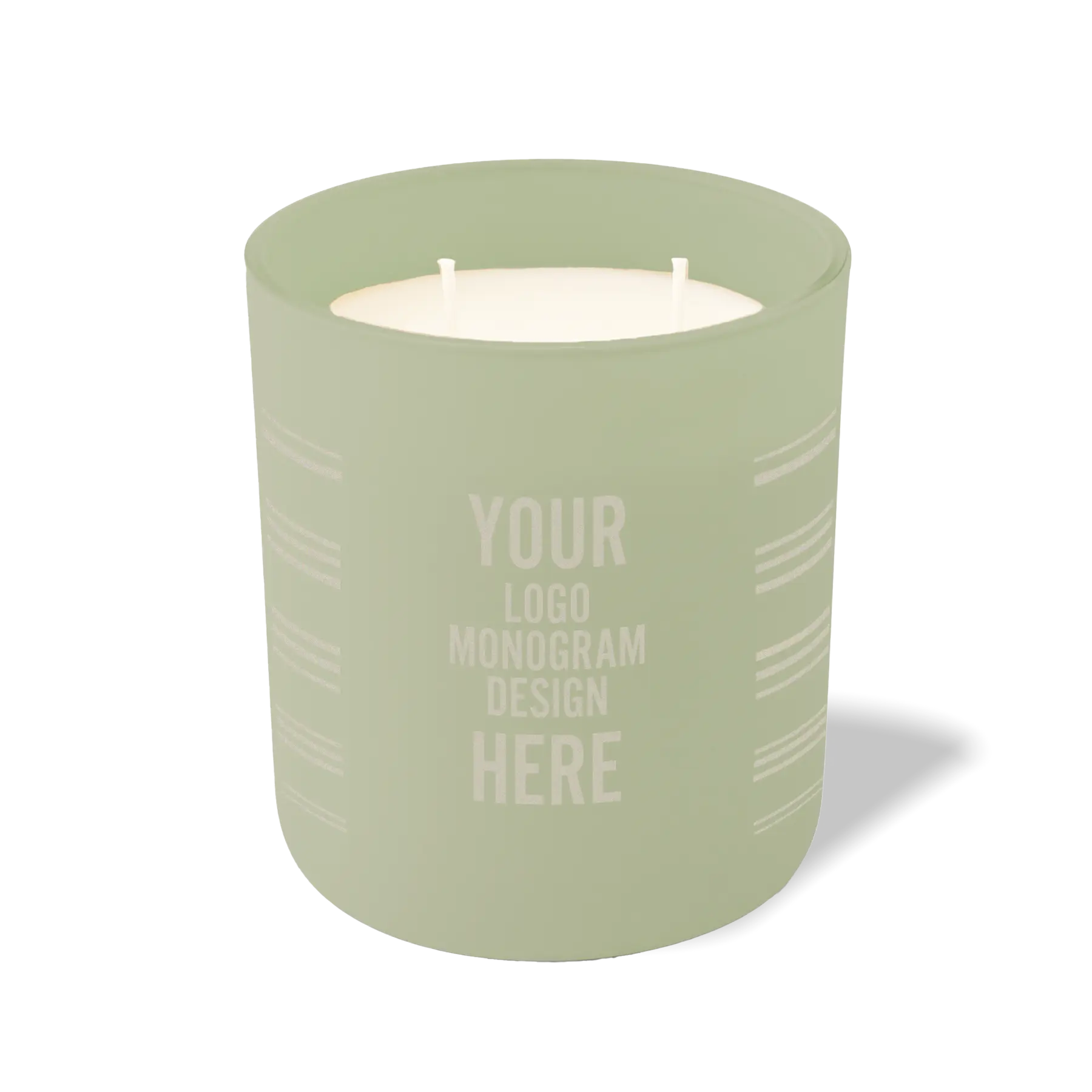 Customized meadow, grouped stripes pattern Wild Journey 12 oz Studio luxury candle with laser etched logo or design