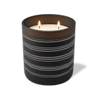 Customized black, grouped stripes pattern Wild Journey 12 oz Studio luxury candle with laser etched logo or design