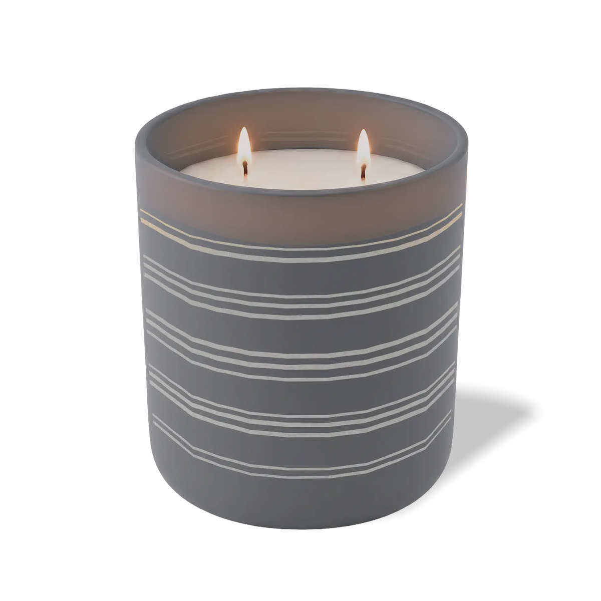 Customized graphite, grouped stripes pattern Wild Journey 12 oz Studio luxury candle with laser etched logo or design